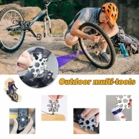 Cheie multifunctionala, tip breloc, 18 in 1, forma de fulg, metal, argintiu Vivo 18MT-SILVER